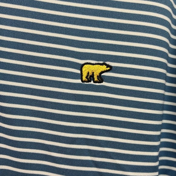 Jack Nicklaus blue striped polo golf shirt, Staydri sweat wicking material. - Picture 3 of 6